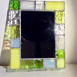 ステンドグラス レモンライムの鏡　creema限定販売 1枚目の画像