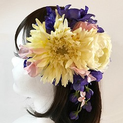 花髮飾品頭飾非洲菊×繡球花Shichi-Gozo成人表達和服包括畢業典禮 第1張的照片