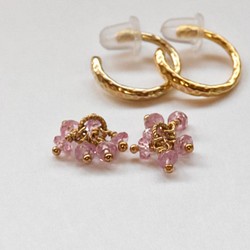 [EC] Bouquet (Pink Sapphire) Ear Clips 1枚目の画像