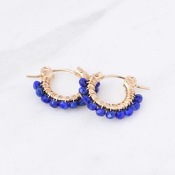 [PE] Lapis lazuli《S》Basic Hoop Pierced Earring 1枚目の画像
