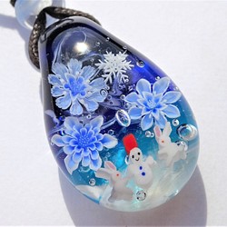 《玩冰花》吊墜玻璃蜻蜓球雪水晶聖誕兔子雪達摩 第1張的照片