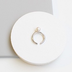 ■pearl ring & cuff -silver-■ パールリング＆カフ シルバー 1枚目の画像