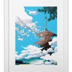 A4シート販売「桜の塔」 1枚目の画像