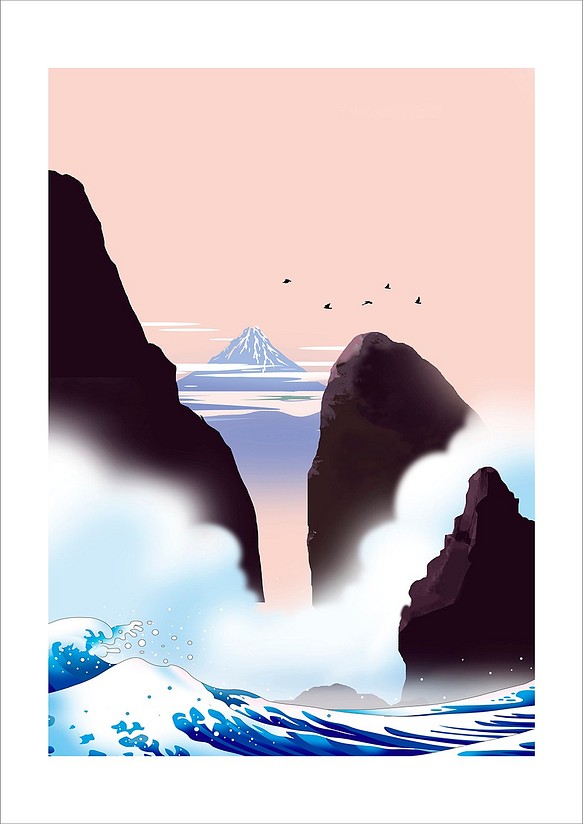 A4シート販売「霧深い海岸から富士j」 1枚目の画像