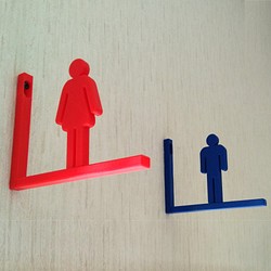 廁所標誌男女分開的顏色（廁所標記凸出類型）可以選擇框架顏色。 第1張的照片