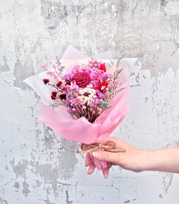 |春日約定| 乾燥花。生日禮物。畢業花束。日常花束。粉紅色系 第1張的照片