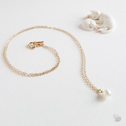 貓のShop • 白色淡水珍珠 x 14KGF項鍊 第1張的照片