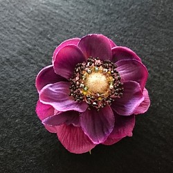 コサージュ ［ anemone corsage & headdress ( パープル ) ］ 1枚目の画像