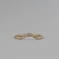 "Lla"White Diamond 14K Yellow Gold Handmade Ring/指節環/婚禮/堆疊戒 第1張的照片