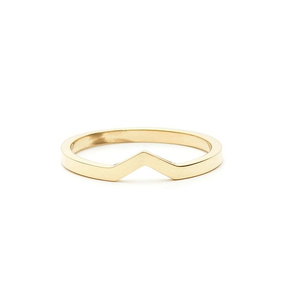 【免費客製】"Ophira"14K Yellow Gold Handmade Ring/指節環/婚禮/堆疊戒/線戒/尾戒 第1張的照片