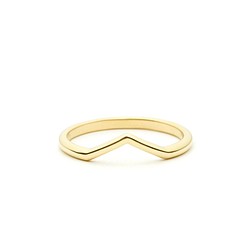 【免費客製】"Ophira II"14K Yellow Gold Handmade Ring/指節環/婚禮/堆疊戒/線戒 第1張的照片