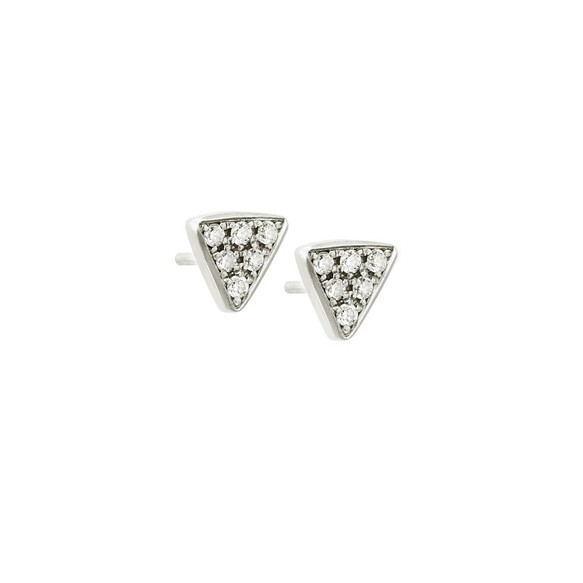 Triangle Slices 14k White Gold Handmade Earrings/切片型狀/金字塔/幸運 第1張的照片