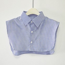 「Creema限定」 男性フェイクストライプつけ襟 ,シンプル付け襟フェイクシャツ , 男女共用 1枚目の画像