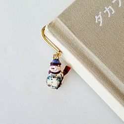 [Creema限定]snowman bookmark,雪だるまのブックマーク,雪だるま,[C] style 1枚目の画像