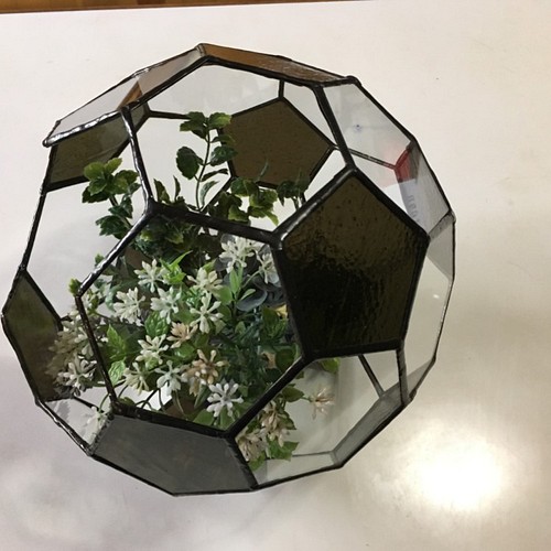 ステンドグラス サッカーボール型のテラリュウム❕ 一輪挿し・花瓶