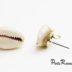 [2件]貝殼圖案耳環[無鈦貼和捕捉] -mt-2107 第1張的照片