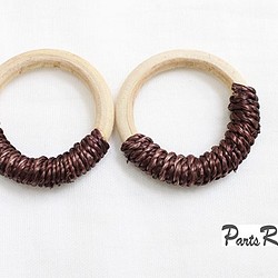[2件]木環，彩色串39mm [棕色] -mt-2113 第1張的照片