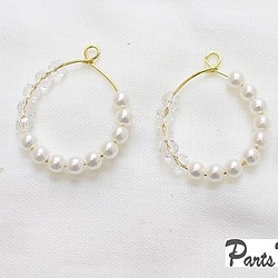[2件]珍珠+串珠戒指魅力-mt-2131 第1張的照片