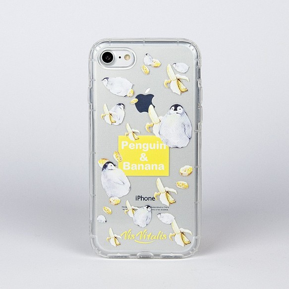 【果動系列 企鵝香蕉】透明空壓軟殼 / 手機殼 第1張的照片