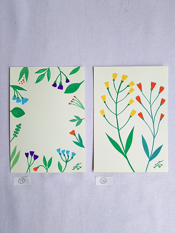 草花のポストカード  2枚セット(原画) 1枚目の画像
