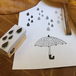 「雨滴」手刻印章 / “The Raindrop” Handmade Stamp 第1張的照片
