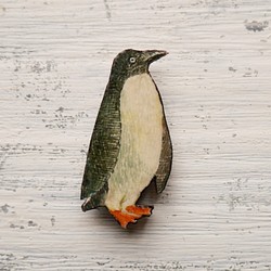 〈ペンギン〉紙ブローチ 1枚目の画像