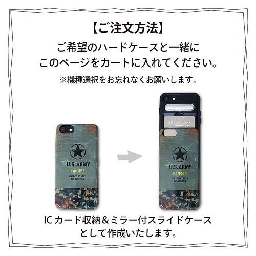 Icカード収納 ミラー付スライドケース アップグレードオプション Iphoneの一部機種のみ対応 Iphoneケース カバー Okinio 通販 Creema クリーマ ハンドメイド 手作り クラフト作品の販売サイト