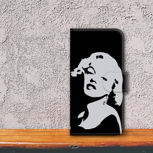 「マリリン・モンロー」手帳型スマホケース（iPhone・Android対応）#sc-0007-b【受注生産】 1枚目の画像