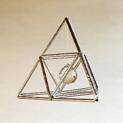 販売終了Sale　三角　幾何学オブジェ（ヒンメリ）　サンキャッチャー　シルバーのみ　クリスマスオーナメントなどに 1枚目の画像