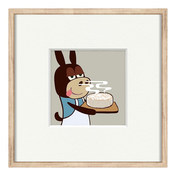 かわいいMILUの正方形アートポスター（20cm×20cm）comiluのチーズ 1枚目の画像