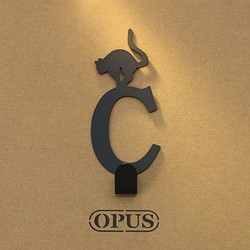 [OPUS Dongqi Metalworking]猫が文字Cフック黒/壁掛けフック/家具ラック/リビング収納/ハンガー/形状フ 1枚目の画像