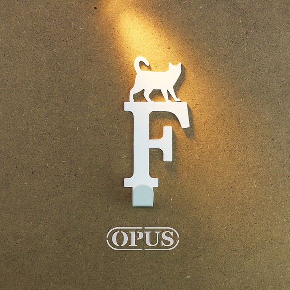 [OPUS Dongqi Metalworking]猫が文字Fに遭遇すると、フックホワイト/壁掛けフック/家具ラック/リビング収 1枚目の画像