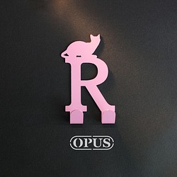 [OPUS Dongqi Metalworking]猫が文字Rフックピンク/壁掛けフック/家具ラック/リビング収納/ハンガー/形 1枚目の画像