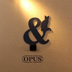 [OPUS Dongqi Metalworking]猫がシンボル＆フックブラック/壁掛けフック/家具ラック/リビング収納/形状フ 1枚目の画像