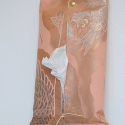 みやびなティッシュボックスカバー02鳳凰サーモンピンク 1枚目の画像