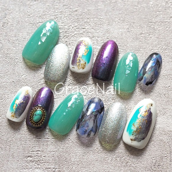 現品限り！ネイルチップ No.349 ネイルチップ（つけ爪） GraceNail