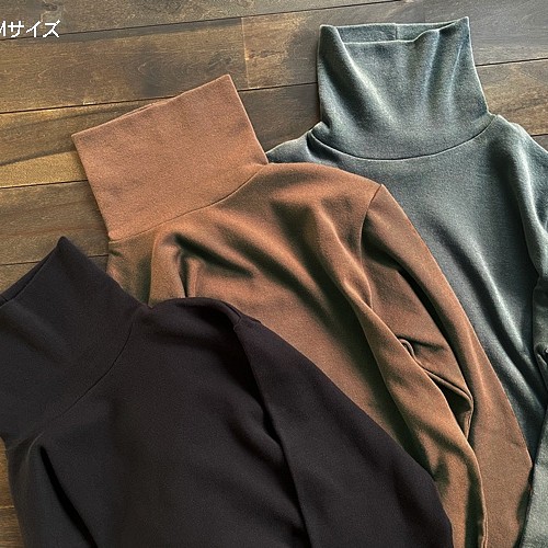 メンズタートルネック knit tops / ミディアムグレー / Mサイズ ニット