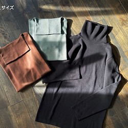 メンズタートルネック knit tops / ブラック / Lサイズ 1枚目の画像