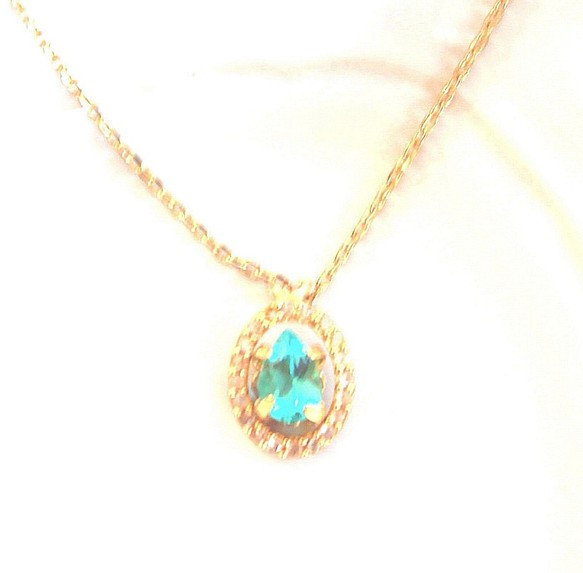 - blue - Paraiba Tourmaline ＆ Diamond Necklace