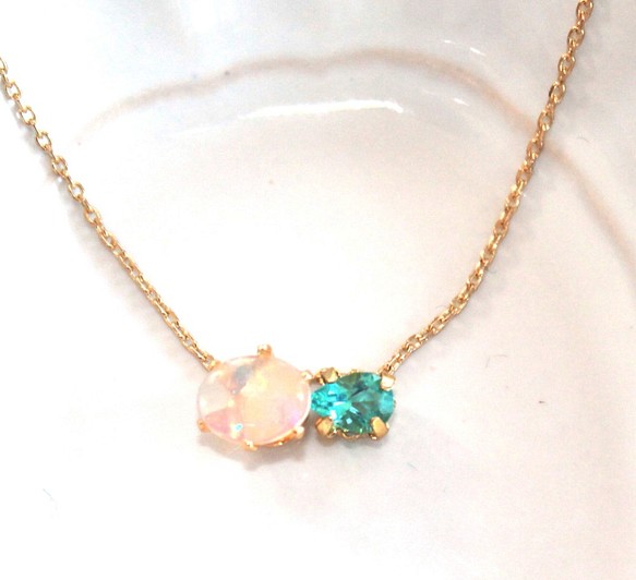 huwa kira- Opal & Apatite Necklace ネックレス・ペンダント guinomi