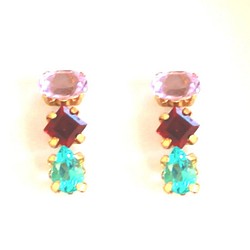 - kakukaku - Amethyst & Garnet & Apatite Earrings 1枚目の画像