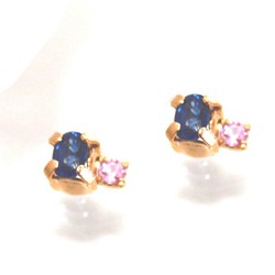 - hime - Pink & Blue Sapphire Earrings 1枚目の画像
