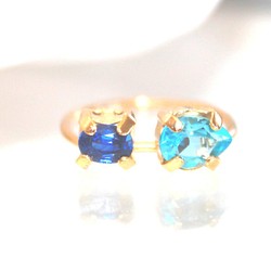 k10 - color - Sapphire & Topaz Ring 1枚目の画像