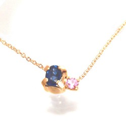 k10- hime - Pink & Blue Sapphire Necklace 1枚目の画像