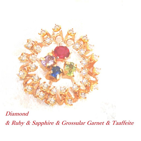 ①Taaffeite & Diamond Penndant Top or Brooch オプション(材料費