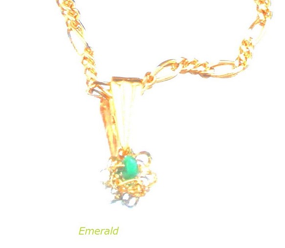 Emerald necklace  (& Sapphire & ruby)　＋ルビーペンダントトップ +14kgf 1枚目の画像