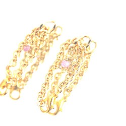 pink sapphire earrings ＋present 1枚目の画像