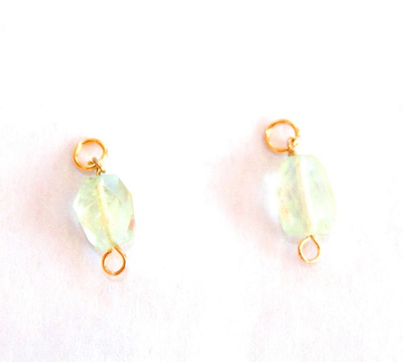 -k18gp- green_amethyst earrings + "sapphire"present 1枚目の画像
