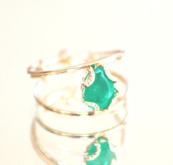 k18  Emerald Ring　おまけちがい　＋"ruby"present 1枚目の画像