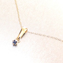 k18 blue & golden  sapphire necklace & pendant top 1枚目の画像